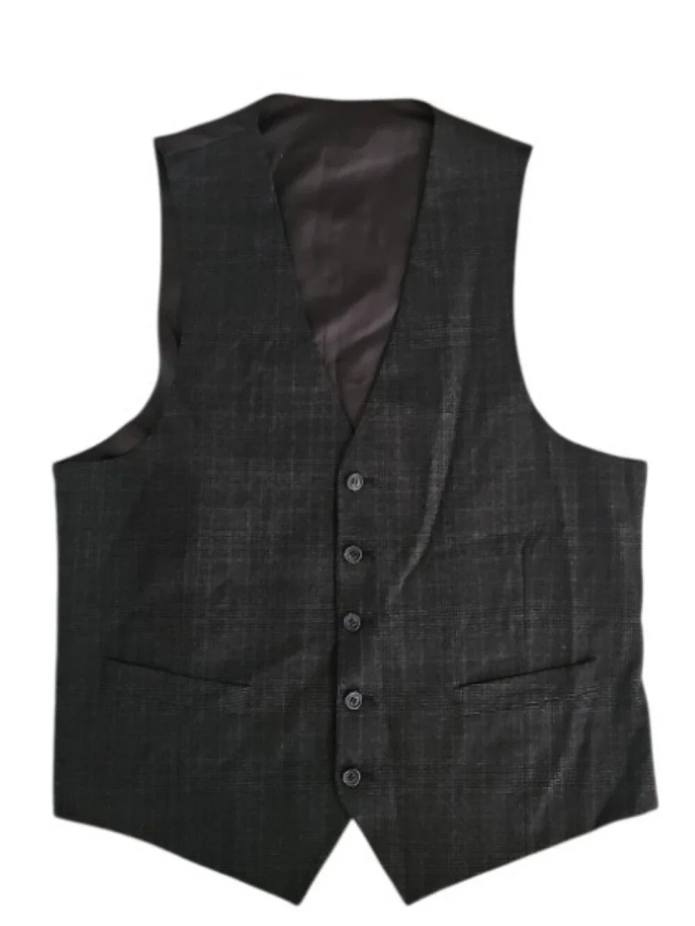 Today's Man 100% Wool Blazer Vest Men’s 41R Brown Glen Plaid Country Heritage